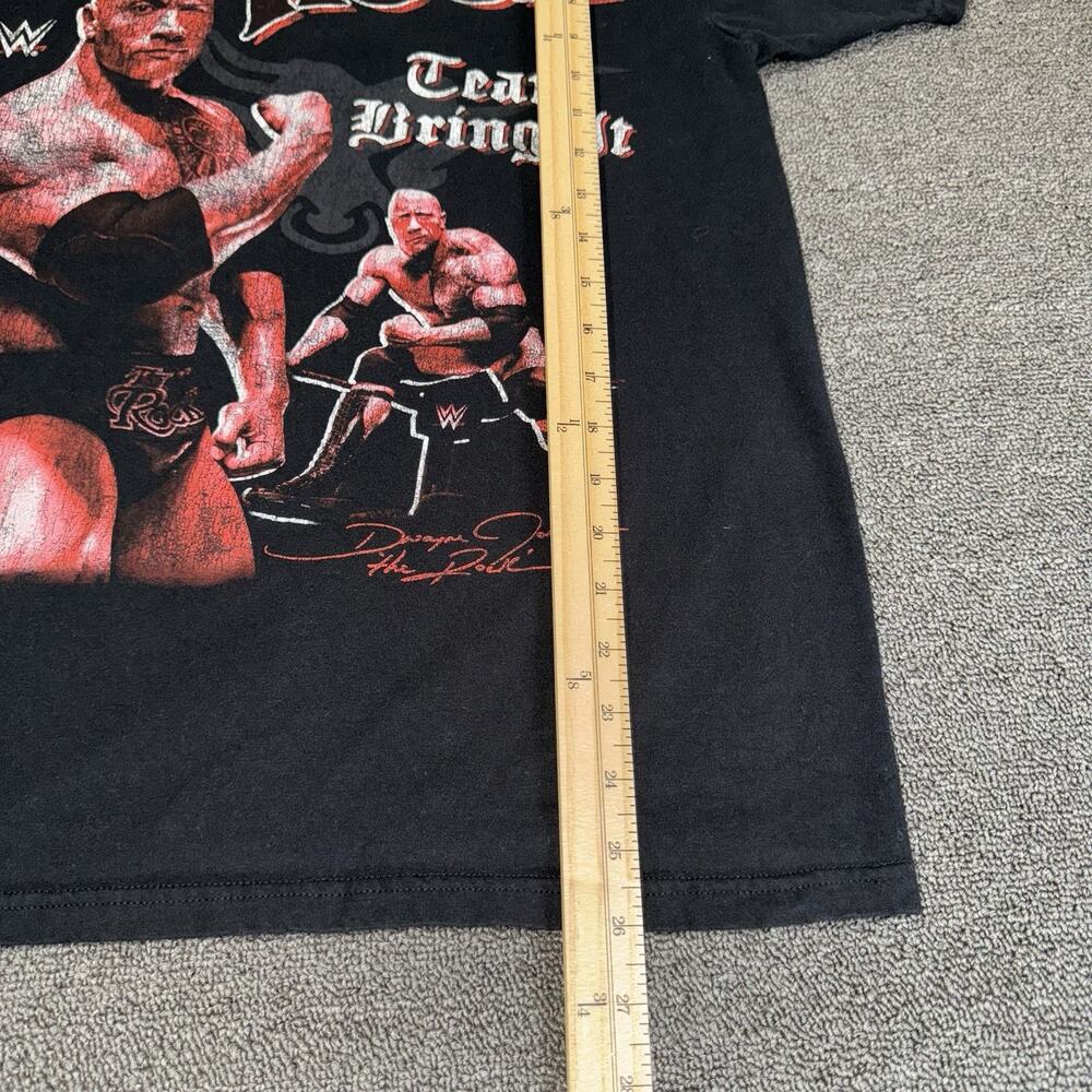 WWE‎ The Rock Shirt Mens Medium Black Pro Wrestling WWF Champion Tour Casual - Picture 6 of 7